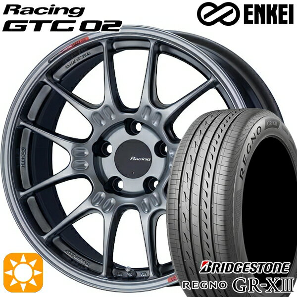 【取付対象】アイシス ノア/ヴォクシー 215/45R17 91W XL ブリヂストン レグノ GR-X3 ENKEI エンケイ レーシング GTC02 ハイパーシルバー 17インチ 7.5J 5H114.3 サマータイヤホイールセット