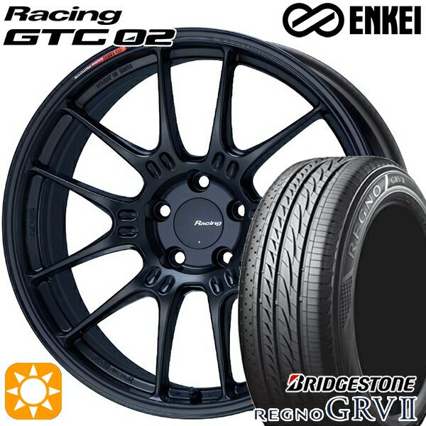 【取付対象】アイシス ノア 215/45R17 91W XL ブリヂストン レグノ GRV2 ENKEI エンケイ レーシング GTC02 マットブラック 17インチ 7.5J 5H114.3 サマータイヤホイールセット