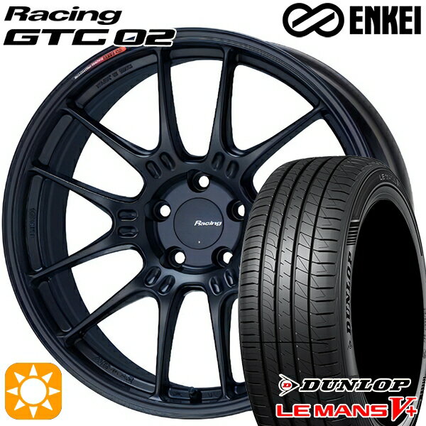 【取付対象】ノア ヴォクシー 215/35R19 85W XL ダンロップ ルマン5+ ENKEI エンケイ レーシング GTC02 マットブラック 19インチ 7.5J 5H100 サマータイヤホイールセット