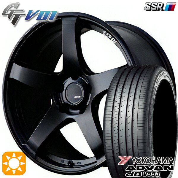 【取付対象】マツダ2 ノート 205/45R17 88W XL ヨコハマ アドバンデシベル V553 SSR GTV01 フラットブラック 17インチ 7.0J 4H100 サマータイヤホイールセット