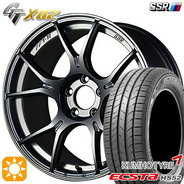 【取付対象】195/45R16 84V XL クムホ エクスタ HS52 SSR GTX02 ダークシルバー 16インチ 6.5J 4H100 サマータイヤホイールセット
