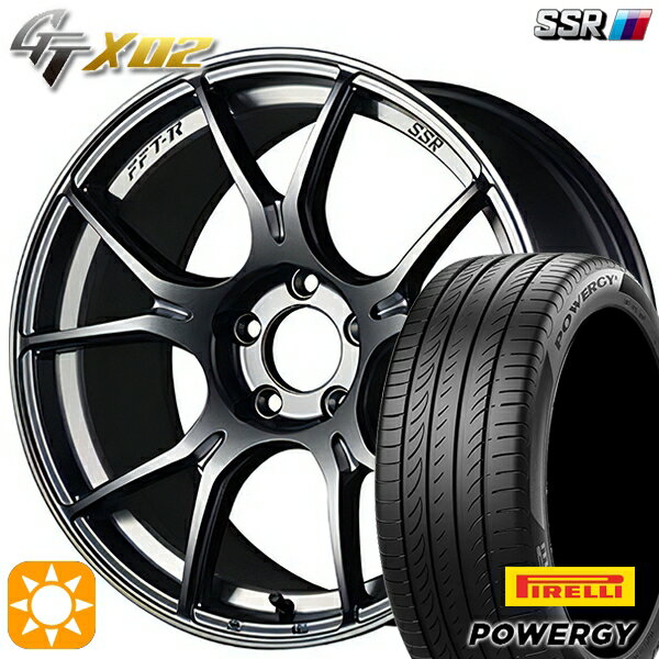 【取付対象】195/55R16 87V ピレリ パワジー SSR GTX02 ダークシルバー 16インチ 6.5J 4H100 サマータイヤホイールセット