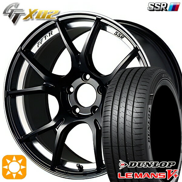 5/18 D会員限定P13倍★ 195/45R16 80W ダンロップ ルマン5+ SSR GTX02 グロスブラック 16インチ 6.5J 4H100 サマータイヤホイールセット