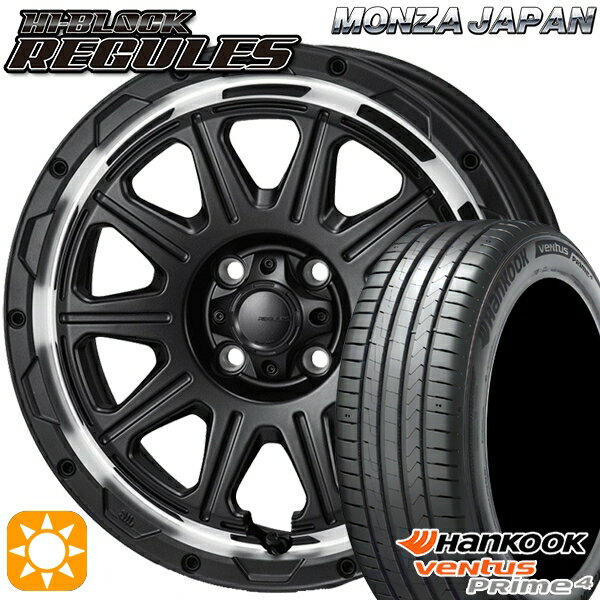 【取付対象】195/50R16 88V XL ハンコック veNtus PRime4 K135 モンツァ ハイブロック レグルス サテンブラック/リムポリッシュ 16インチ 6.0J 4H100 サマータイヤホイールセット