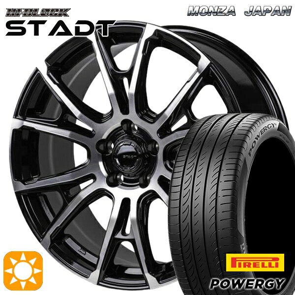 【取付対象】ハリアー アウトランダー 245/45R19 102W XL ピレリ パワジー モンツァ ハイブロック シュタッド ブラックポリッシュ 19インチ 8.0J 5H114.3 サマータイヤホイールセット