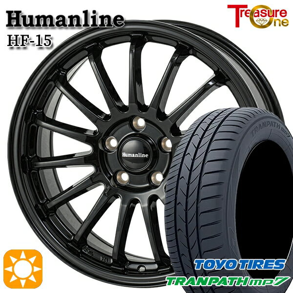 【取付対象】エスクァイア セレナ 195/65R15 91H トーヨー トランパス mp7 トレジャーワン ヒューマンライン HF15 ブラック 15インチ 6.0J 5H114.3 サマータイヤホイールセット