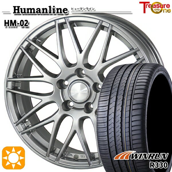 5/18 D会員限定P13倍★ フォレスターSK9/SKE エクストレイル 225/55R17 101W XL ウィンラン R330 トレジャーワン ヒューマンライン HM02 17インチ 7.0J 5H114.3 ダークグレー サマータイヤホイールセット