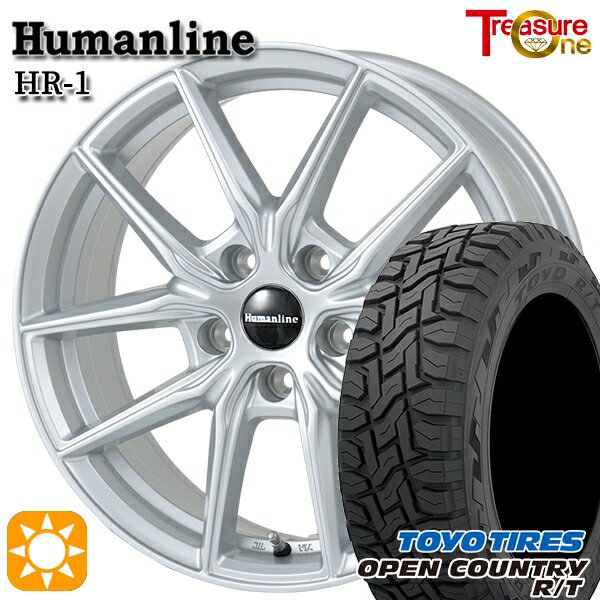 【取付対象】デリカD5 225/70R16 102/99Q トーヨー オープンカントリー R/T ホワイトレター トレジャーワン ヒューマンライン HR1 シルバー 16インチ 6.5J 5H114.3 サマータイヤホイールセット