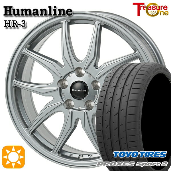 【取付対象】アクセラ アテンザ 215/45R18 93Y XL トーヨー プロクセススポーツ2 トレジャーワン ヒューマンライン HR3 ダークシルバー 18インチ 7.0J 5H114.3 サマータイヤホイールセット