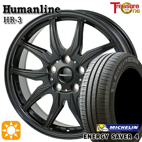 【取付対象】エスクァイア セレナ 195/65R15 95H XL ミシュラン エナジーセイバー4 トレジャーワン ヒューマンライン HR3 ブラック 15インチ 6.0J 5H114.3 サマータイヤホイールセット