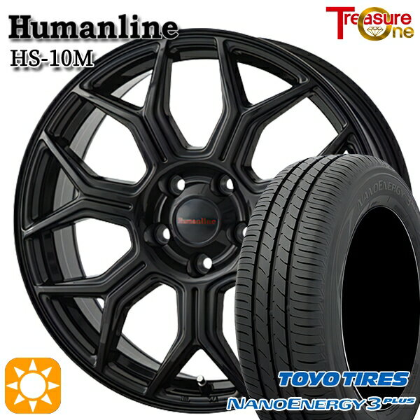 【取付対象】205/55R16 91V トーヨー ナノエナジー3プラス トレジャーワン ヒューマンライン HS10M ブラック 16インチ 6.5J 5H114.3 サマータイヤホイールセット