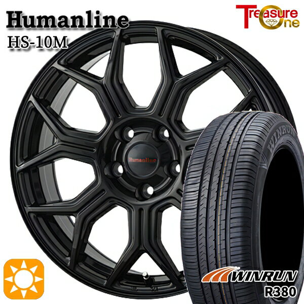 【取付対象】215/65R16 98H ウィンラン R380 トレジャーワン ヒューマンライン HS10M ブラック 16インチ 6.5J 5H114.3 サマータイヤホイールセット