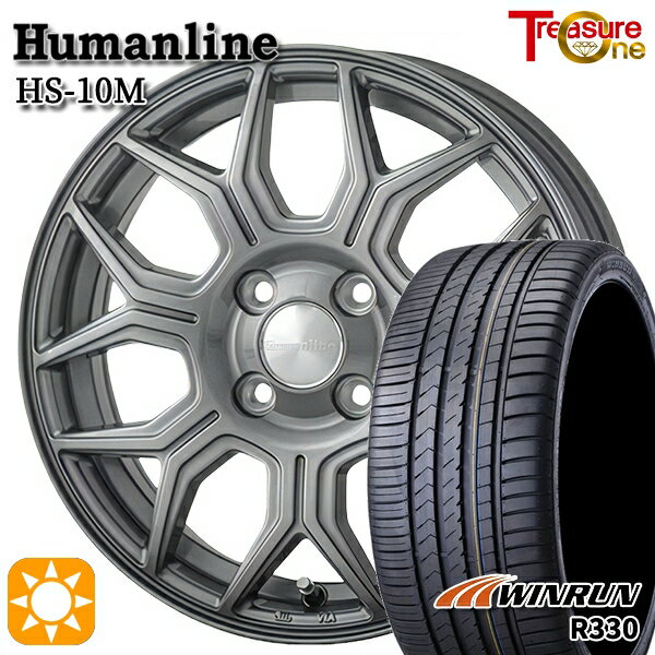 【取付対象】195/40R17 81W XL ウィンラン R330 トレジャーワン ヒューマンライン HS10M　ダークグレー 17インチ 6.5J 4H100 サマータイヤホイールセット