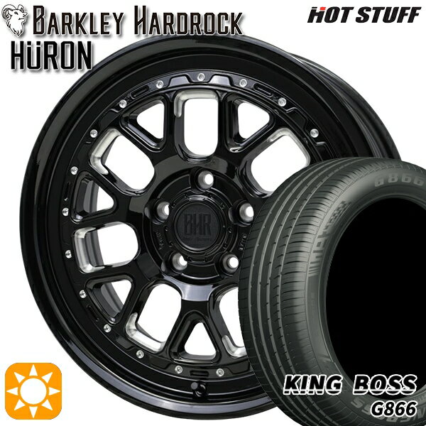 【取付対象】225/50R17 98W XL キングボス G866 ホットスタッフ バークレイハードロック ヒューロン GM/B 17インチ 7.0J 5H114.3+38 サマータイヤホイールセット