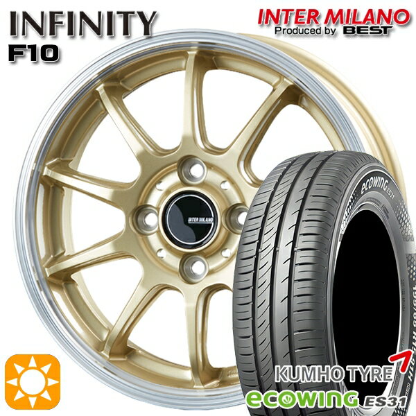 【取付対象】フィット アクア 185/60R15 84H クムホ エコウィング ES31 インターミラノ インフィニティ F10 GL/RP 15インチ 5.5J 4H100 サマータイヤホイールセット