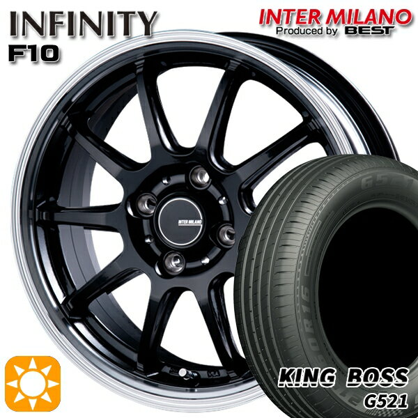 【取付対象】195/65R15 91H キングボス G521 インターミラノ インフィニティ F10 BK/RP 15インチ 5.5J 4H100 サマータイヤホイールセット