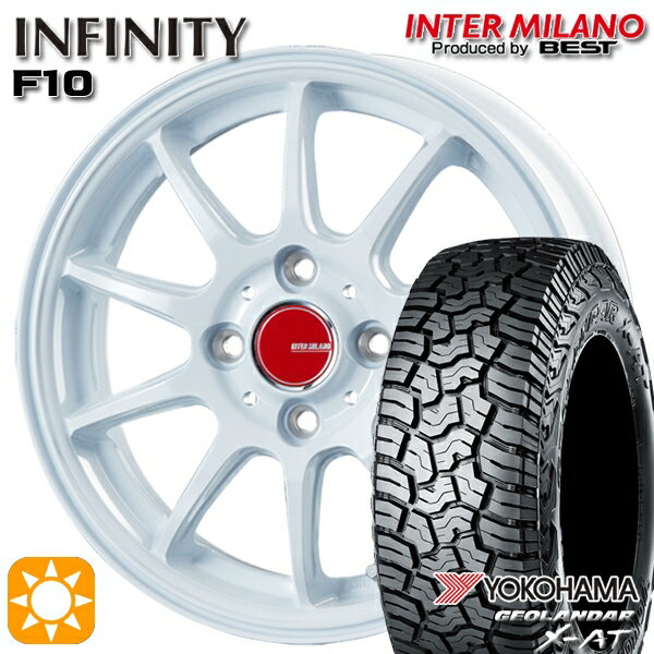 【取付対象】アゲトラ 155/65R14 ヨコハマ ジオランダーX-AT G016 インターミラノ インフィニティ F10 ホワイト 14インチ 4.5J 4H100 サマータイヤホイールセット
