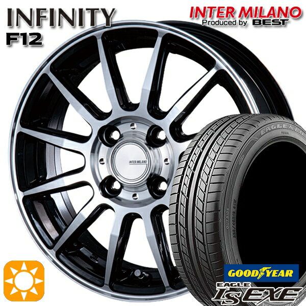 【取付対象】195/45R16 84W XL グッドイヤー イーグル LSEXE インターミラノ インフィニティ F12 BK/P 16インチ 6.0J 4H100 サマータイヤホイールセット