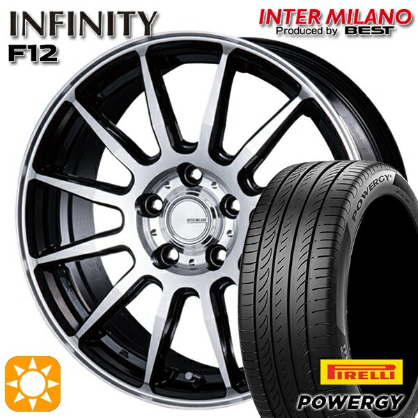 【取付対象】インプレッサXV フォレスター 225/55R17 101W XL ピレリ パワジー インターミラノ インフィニティ F12 BK/P 17インチ 7.0J 5H100 サマータイヤホイールセット