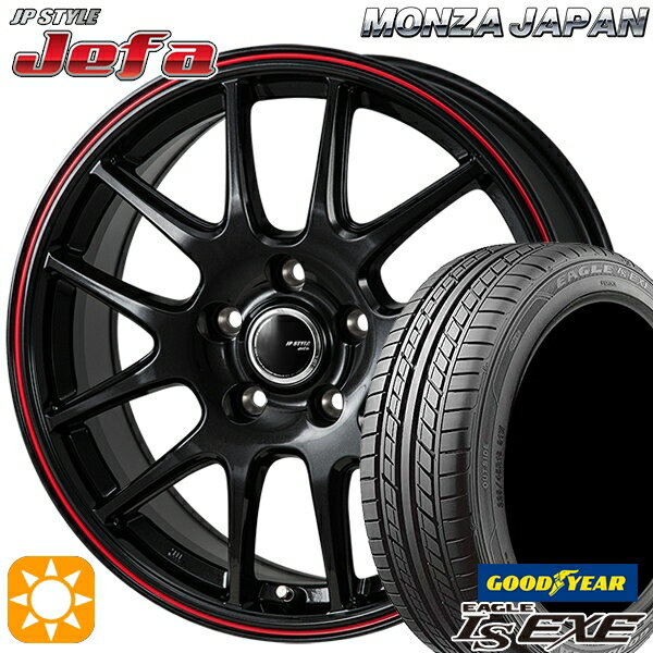 【最大2,000円OFFクーポン】アクセラ アテンザ 215/45R18 89W グッドイヤー イーグル LSEXE モンツァ JPスタイル ジェファ パールブラック/レッドライン 18インチ 7.5J 5H114.3 サマータイヤホイールセット