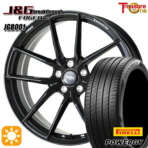 【取付対象】レクサスLH600h 245/40R20 99W XL ピレリ パワジー トレジャーワン 鍛造 J&Gブレイクスルー JGB001 ブラック 20インチ 8.5J 5H120 サマータイヤホイールセット