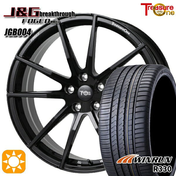 MINI (F55/F56/F57) 215/35R18 84W XL ウィンラン R330 トレジャーワン 鍛造 J&Gブレイクスルー JGB004 ブラック 18インチ 7.5J 5H112 サマータイヤホイールセット