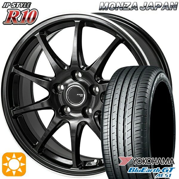 【取付対象】セレナ 215/40R18 89W XL ヨコハマ ブルーアースGT AE51 モンツァ JPスタイル R10 18インチ 7.0J 5H114.3 サマータイヤホイールセット