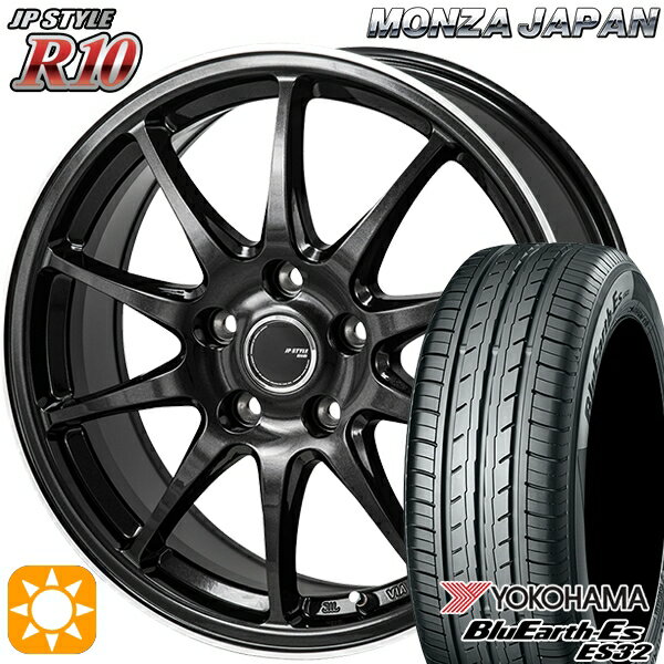 【取付対象】エクストレイル アテンザ 225/55R17 97W ヨコハマ ブルーアース ES32 モンツァ JPスタイル R10 17インチ 7.0J 5H114.3 サマータイヤホイールセット