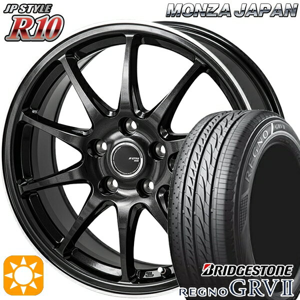 【取付対象】リーフ ノア 205/55R16 91V ブリヂストン レグノ GRV2 モンツァ JPスタイル R10 16インチ 6.5J 5H114.3 サマータイヤホイールセット