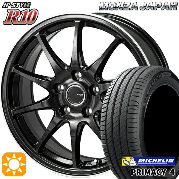 【取付対象】リーフ ノア 205/55R16 91W ミシュラン プライマシー4 モンツァ JPスタイル R10 16インチ 6.5J 5H114.3 サマータイヤホイールセット