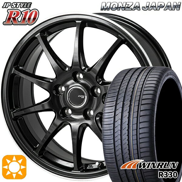 【取付対象】リーフ アクセラ 205/55R16 91V ウィンラン R330 モンツァ JPスタイル R10 16インチ 6.5J 5H114.3 サマータイヤホイールセット