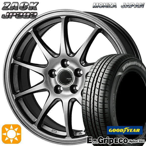 【最大2,000円OFFクーポン】プリウスα ストリーム 205/60R16 92H グッドイヤー エフィシェントグリップ エコ EG01 モンツァ ザック JP202 ブラックシルバー 16インチ 6.5J 5H114.3 サマータイヤホイールセット