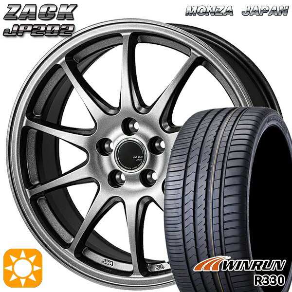 【取付対象】フォレスターSK9/SKE エクストレイル 225/55R17 101W XL ウィンラン R330 モンツァ ザック JP202 ブラックシルバー 17インチ 7.0J 5H114.3 サマータイヤホイールセット