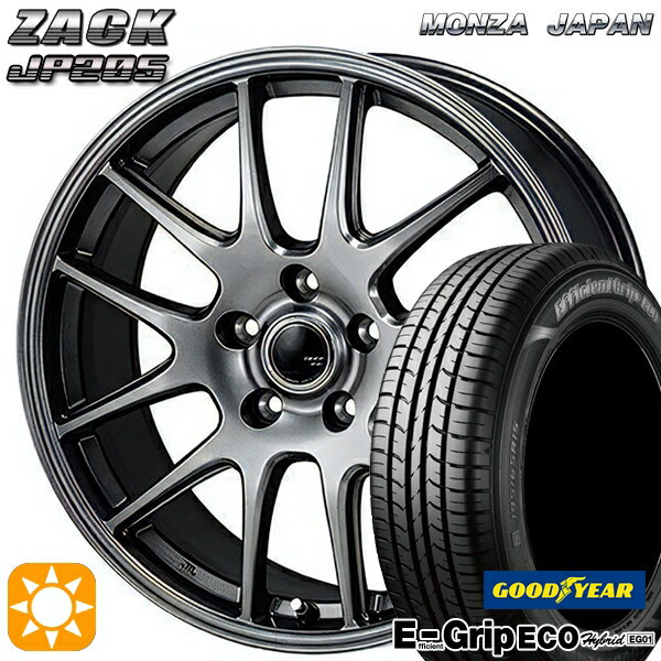 【取付対象】レガシィB4 エクシーガ 215/50R17 91V グッドイヤー エフィシェントグリップ エコ EG01 モンツァ ザック JP205 ブラックシルバー 17インチ 7.0J 5H100 サマータイヤホイールセット