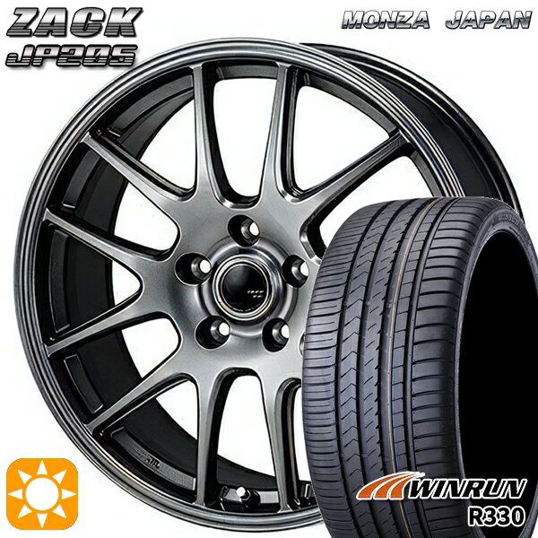 【取付対象】フォレスターSK9/SKE エクストレイル 225/55R17 101W XL ウィンラン R330 モンツァ ザック JP205 ブラックシルバー 17インチ 7.0J 5H114.3 サマータイヤホイールセット