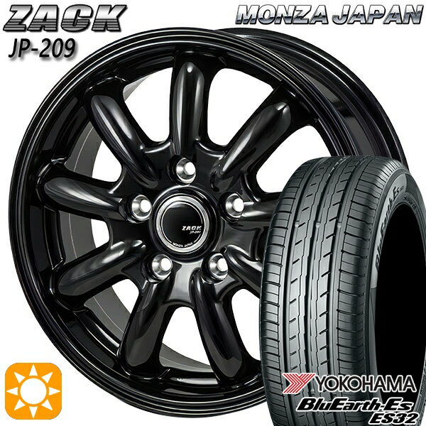 【取付対象】195/65R15 91S ヨコハマ ブルーアース ES32 モンツァ ザック JP209 グロスブラック 15インチ 6.0J 5H114.3 サマータイヤホイールセット