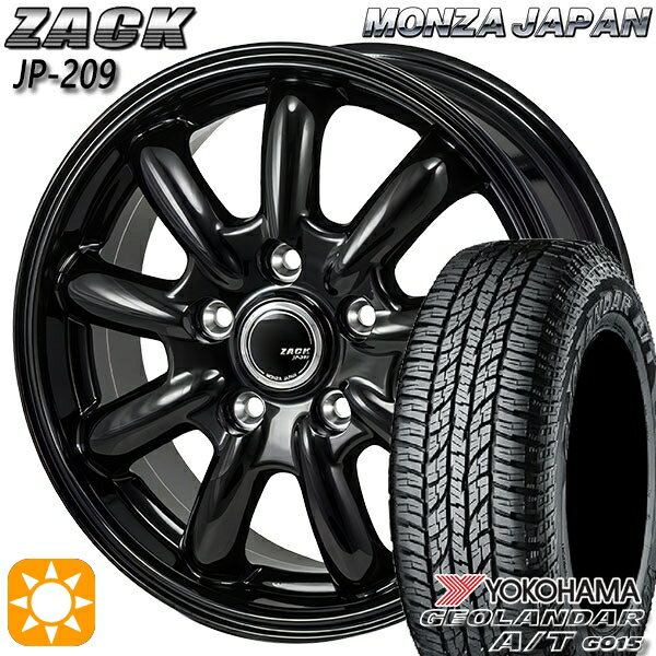 【取付対象】エスティマ ヤリスクロス 215/60R16 95H ヨコハマ ジオランダーA/T G015 モンツァ ザック JP209 グロスブラック 16インチ 6.5J 5H114.3 サマータイヤホイールセット