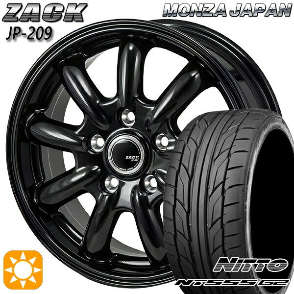 【取付対象】セレナ 215/40R18 89W XL ニットー NT555 G2 モンツァ ザック JP209 グロスブラック 18インチ 7.5J 5H114.3 サマータイヤホイールセット