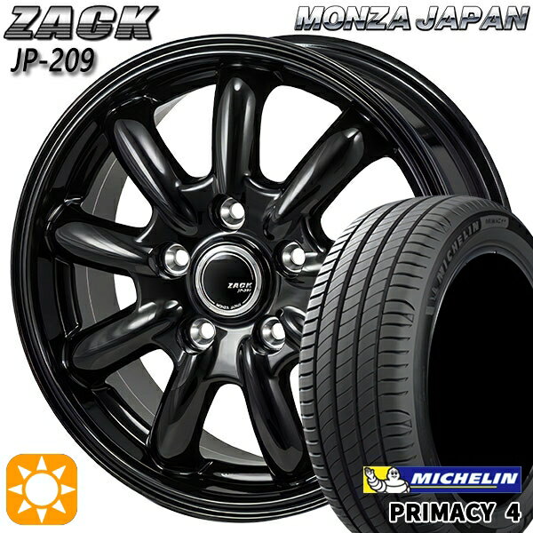 【取付対象】リーフ アクセラ 205/55R16 91W ミシュラン プライマシー4 モンツァ ザック JP209 グロスブラック 16インチ 6.5J 5H114.3 サマータイヤホイールセット