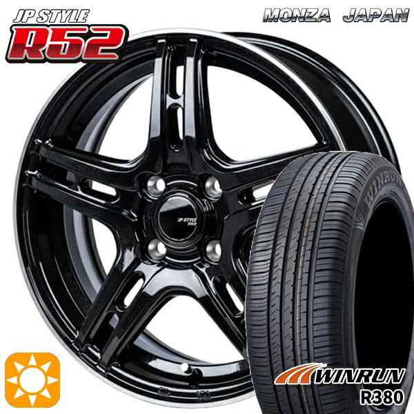 【取付対象】アクア ヴィッツ 165/70R14 81T ウィンラン R380 モンツァ JPスタイル R52 14インチ 5.0J 4H100 サマータイヤホイールセット