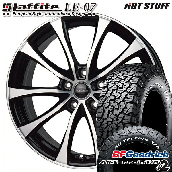 【取付対象】デリカD5 235/70R16 104/201S RWL BFグッドリッチ オールテレーン T/A KO2 HotStuff ラフィット LE-07 ブラックポリッシュ 16インチ 6.5J 5H114.3 サマータイヤホイールセット