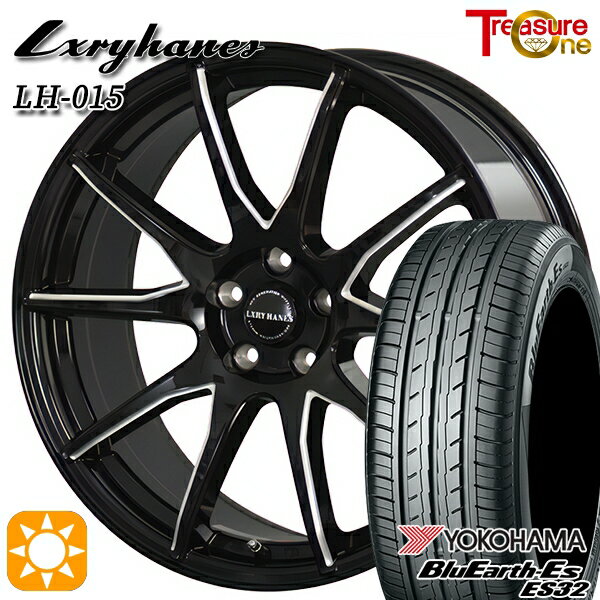 【取付対象】215/40R18 85W ヨコハマ ブルーアース ES32 トレジャーワン ラグジーヘインズ LH015 ブラックマシニングポリッシュ 18インチ 7.0J 5H100 サマータイヤホイールセット