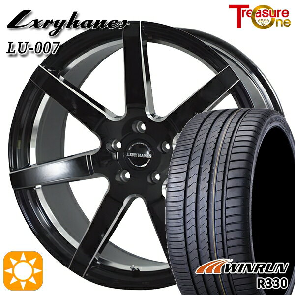 【取付対象】F) 245/35R20 95W XL R) 275/30R20 97W XL ウィンラン R330 トレジャーワン ラグジーヘインズ LU007 ブラックアンダーカットマシニング 20インチ 8.5J 5H114.3 サマータイヤホイールセット