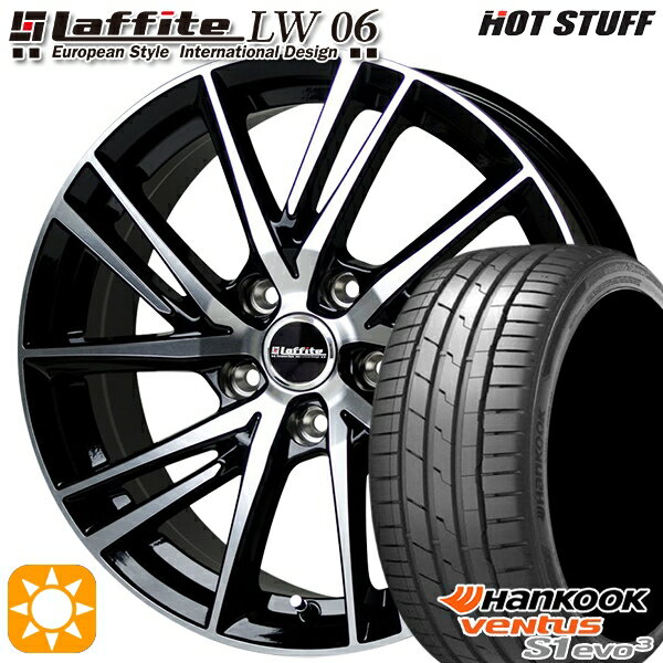 【取付対象】アクセラ マツダ3 225/40R18 92Y XL ハンコック veNtus S1 evo3 K127 HotStuff ラフィット LW-06 ブラックポリッシュ 18インチ 7.0J 5H114.3 サマータイヤホイールセット