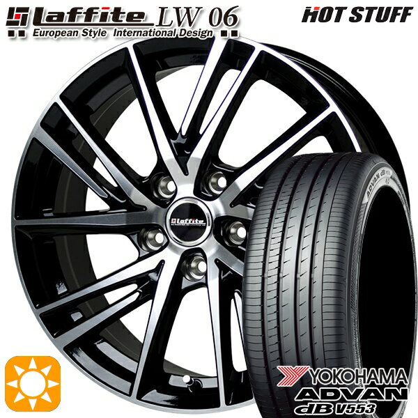 【取付対象】エスクァイア セレナ 195/65R15 91H ヨコハマ アドバンデシベル V553 HotStuff ラフィット LW06-2 BK/P 15インチ 6.0J 5H114.3 サマータイヤホイールセット