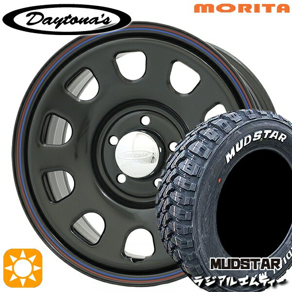 【取付対象】215/70R16 100T マッドスター ラジアル M/T ホワイトレター MRT デイトナS ブラック 16インチ 7.0J 5H114.3 サマータイヤホイールセット