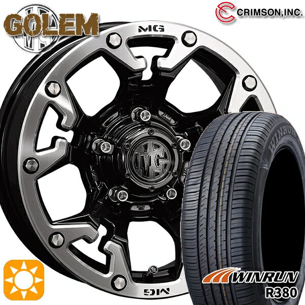 【取付対象】205/65R16 95H ウィンラン R380 クリムソン MG ゴーレム ブラックマシニングリップ 16インチ 7.0J 5H114.3 サマータイヤホイールセット