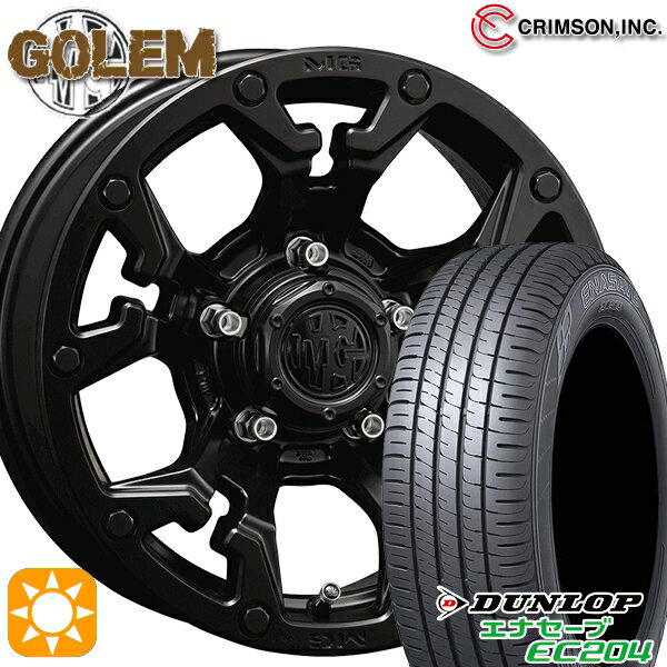 5/18 D会員限定P13倍★ 215/60R16 95H ダンロップ エナセーブ EC204 クリムソン MG ゴーレム マットブラック 16インチ 7.0J 5H114.3 サマータイヤホイールセット