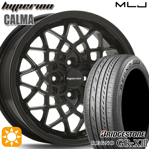 【取付対象】155/65R14 75H ブリヂストン レグノ GR-X3 MLJ ハイペリオン カルマ サテンブラック 14インチ 5.0J 4H100 サマータイヤホイールセット