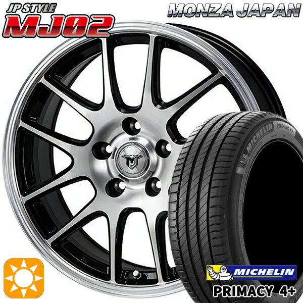 【取付対象】215/50R17 95W XL ミシュラン プライマシー4プラス モンツァ JPスタイル MJ02 ブラックメタリックポリッシュ 17インチ 7.0J 5H100 サマータイヤホイールセット